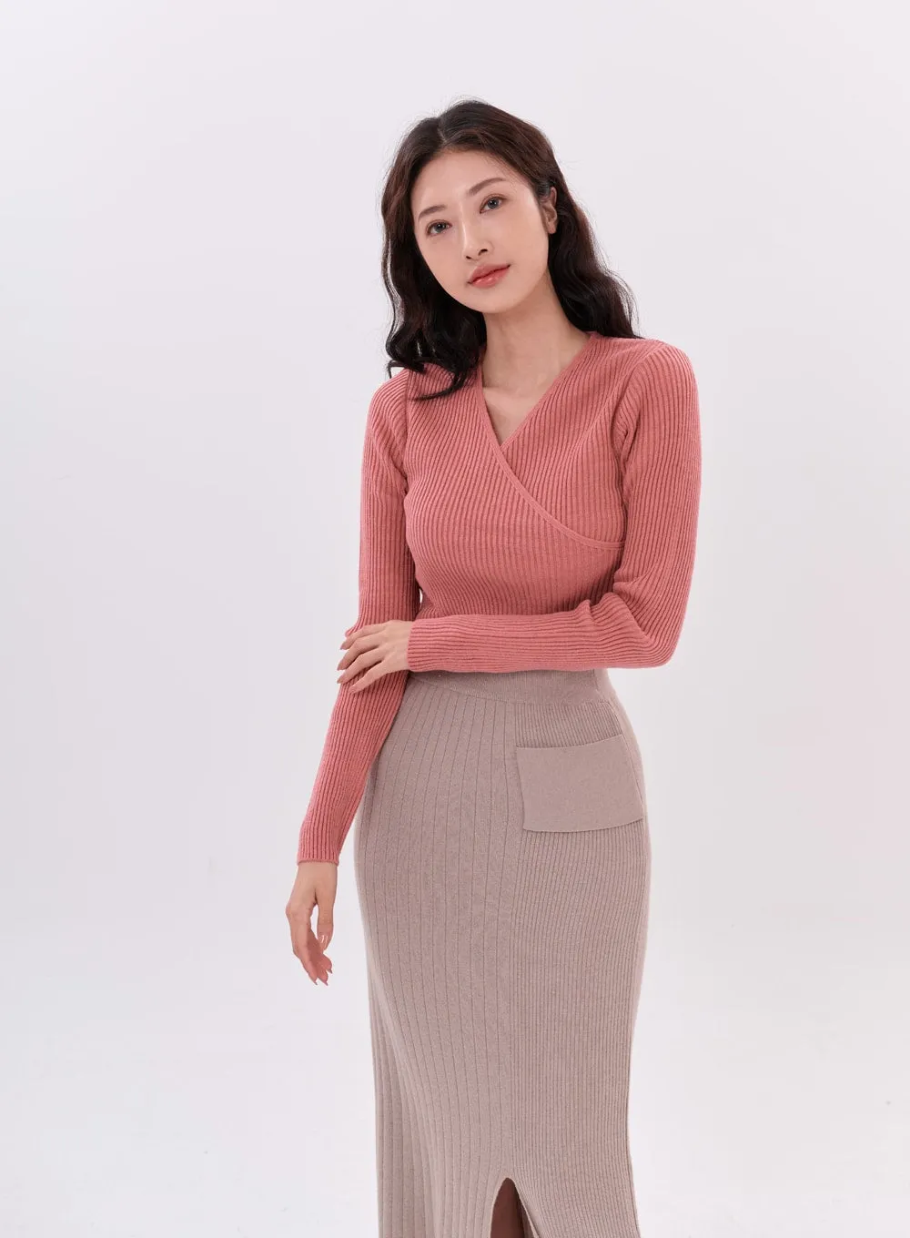 Bending Slit H-Line Long Skirt IS15