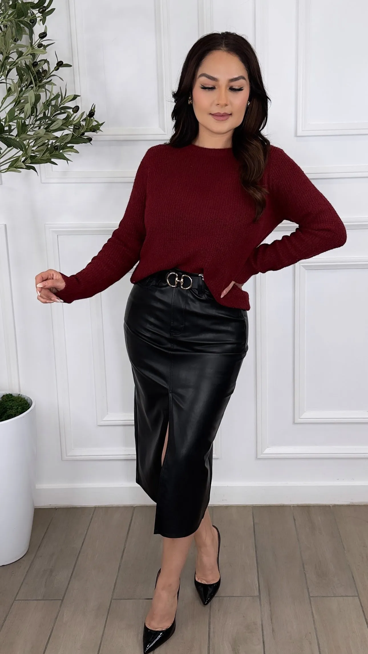 BROOKS BURGUNDY SWEATER