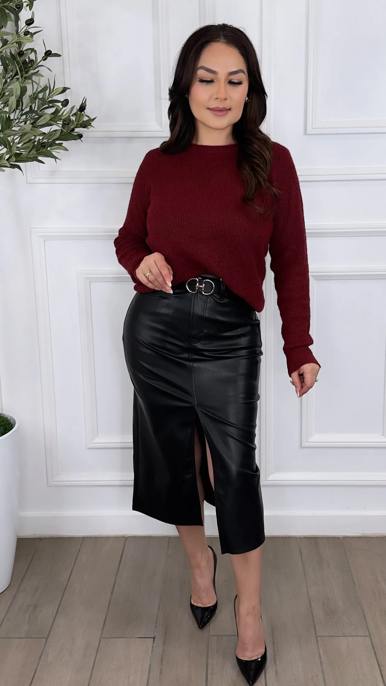BROOKS BURGUNDY SWEATER