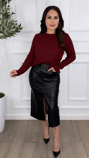 BROOKS BURGUNDY SWEATER
