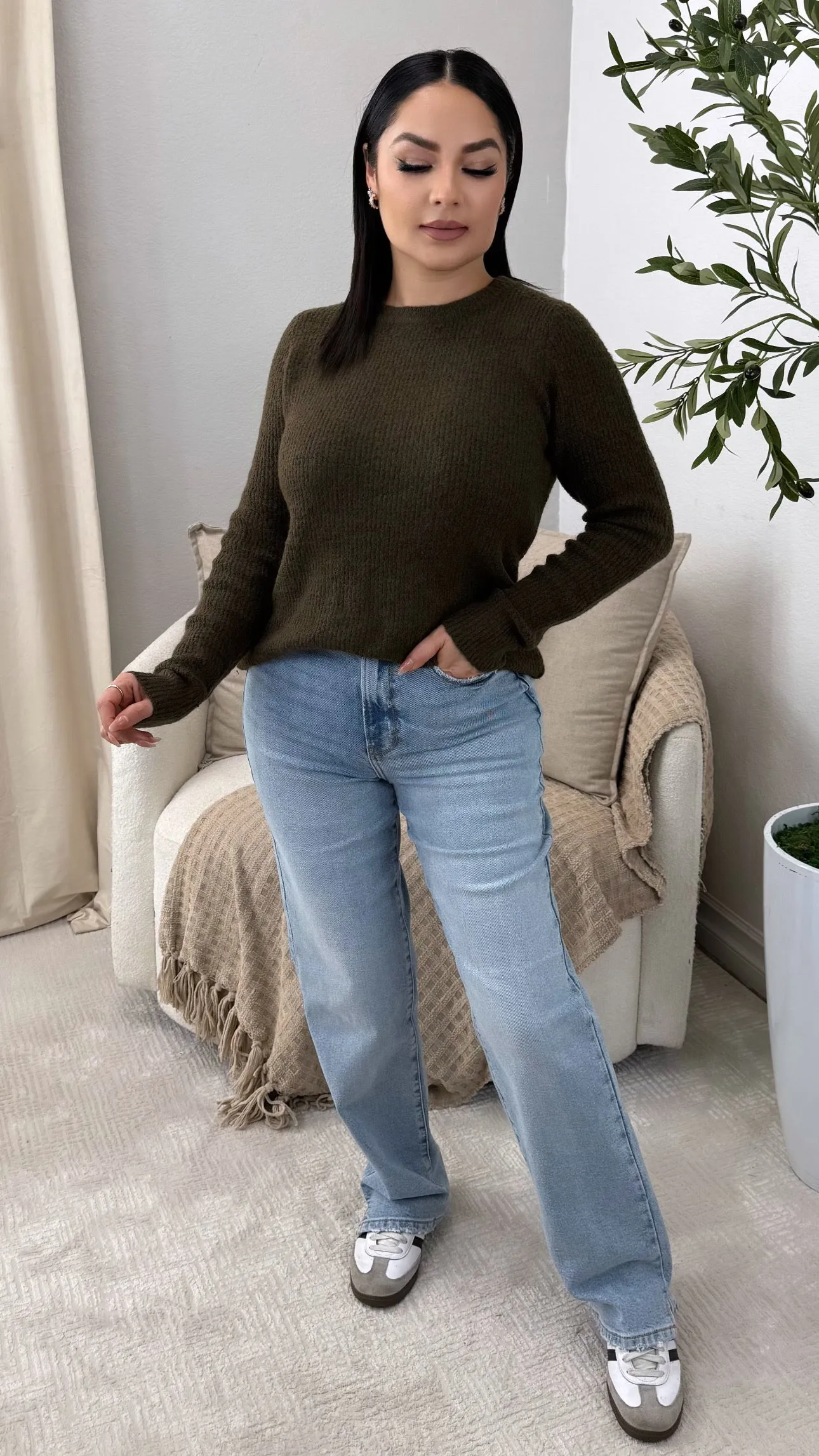 BROOKS  OLIVE SWEATER