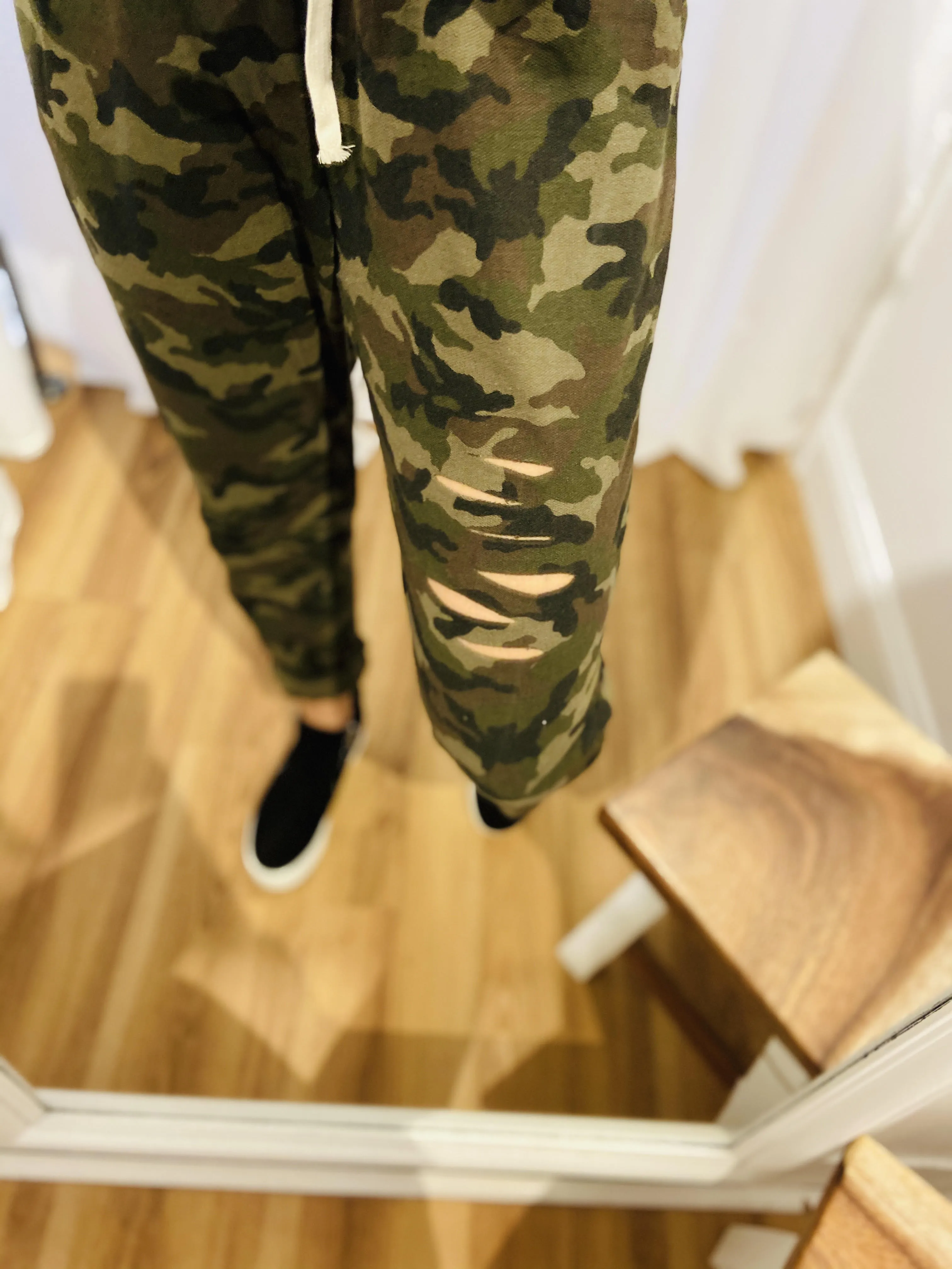 Comfy Camo Distressed Jogger
