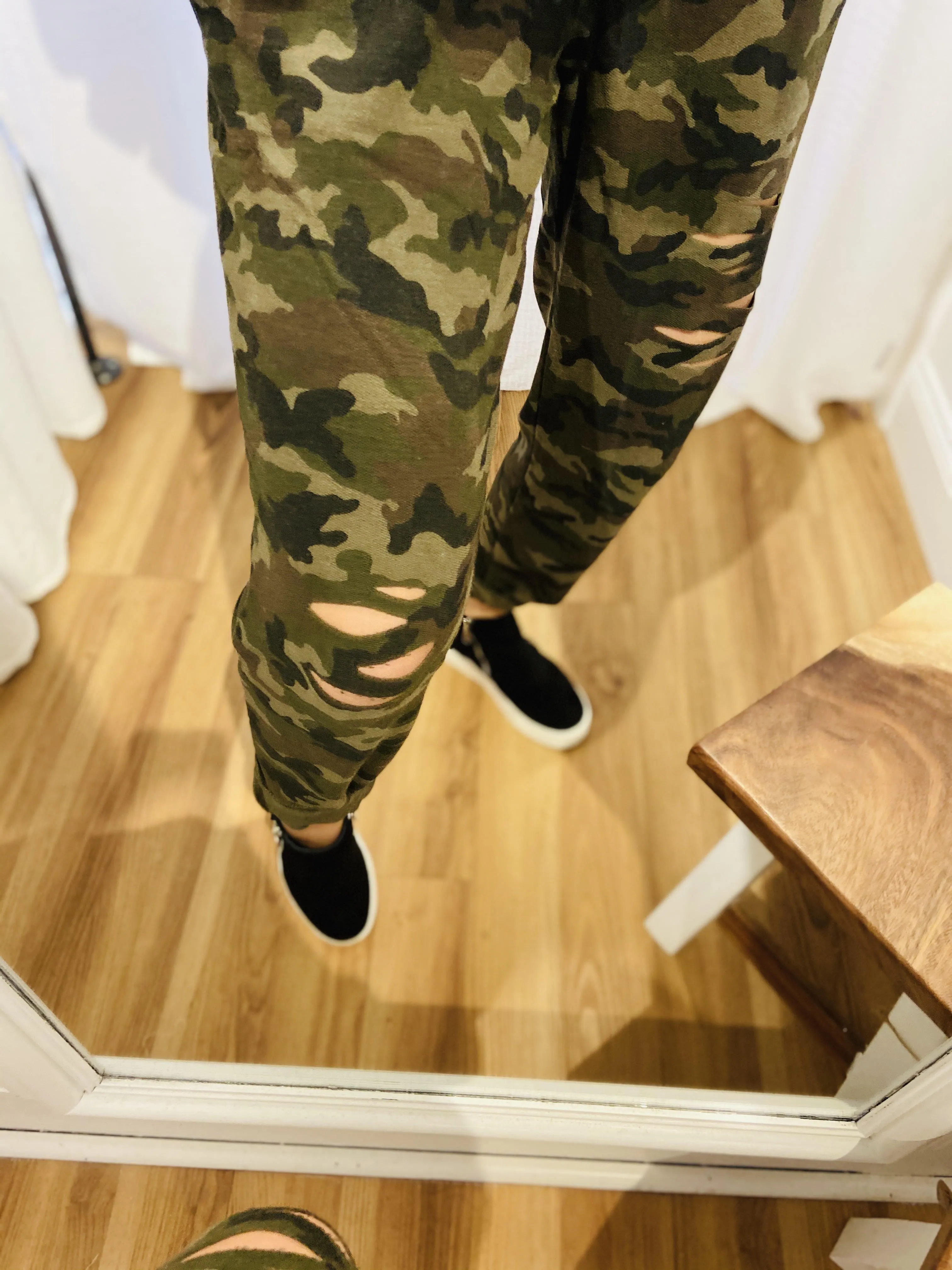 Comfy Camo Distressed Jogger