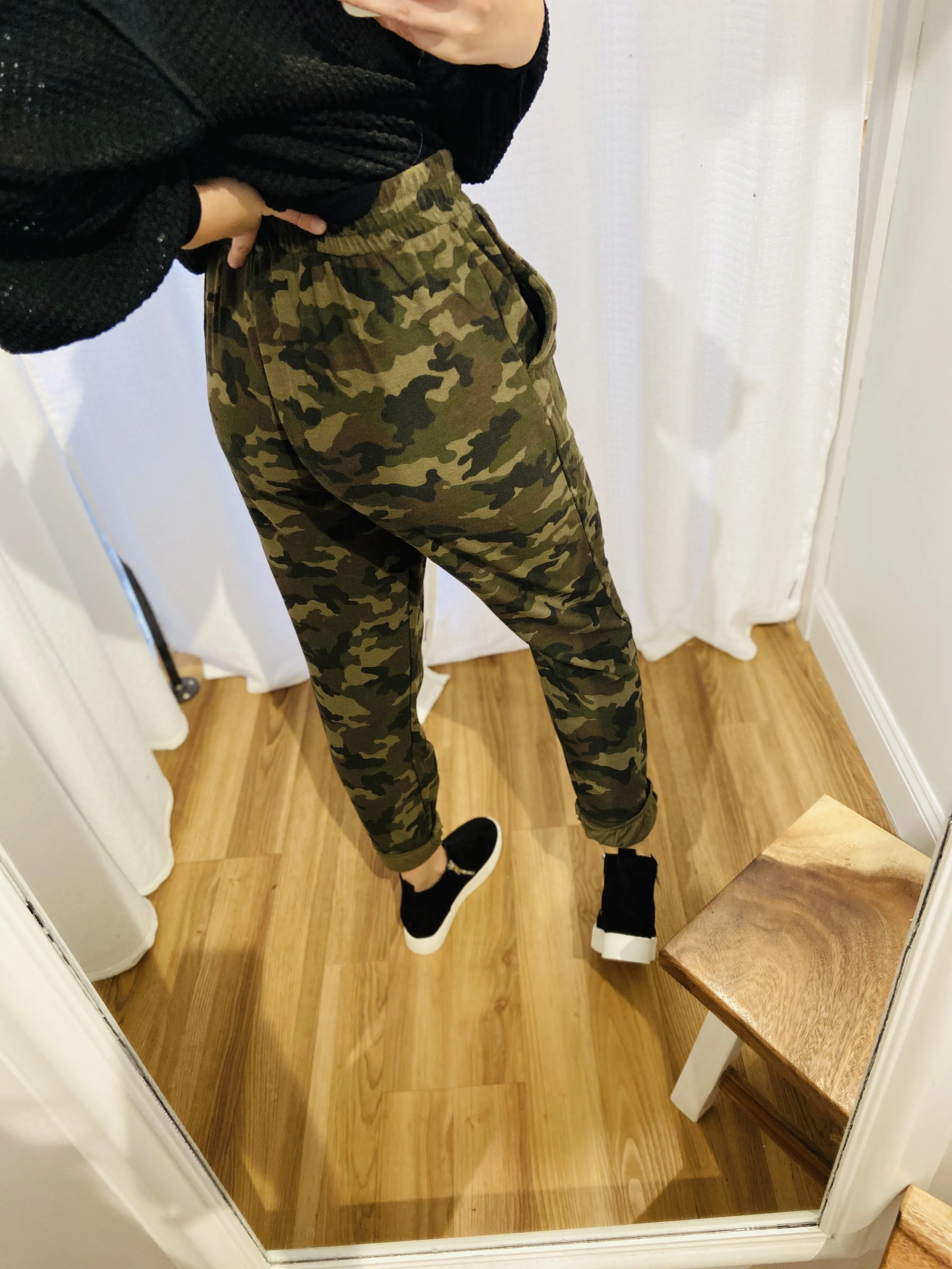 Comfy Camo Distressed Jogger