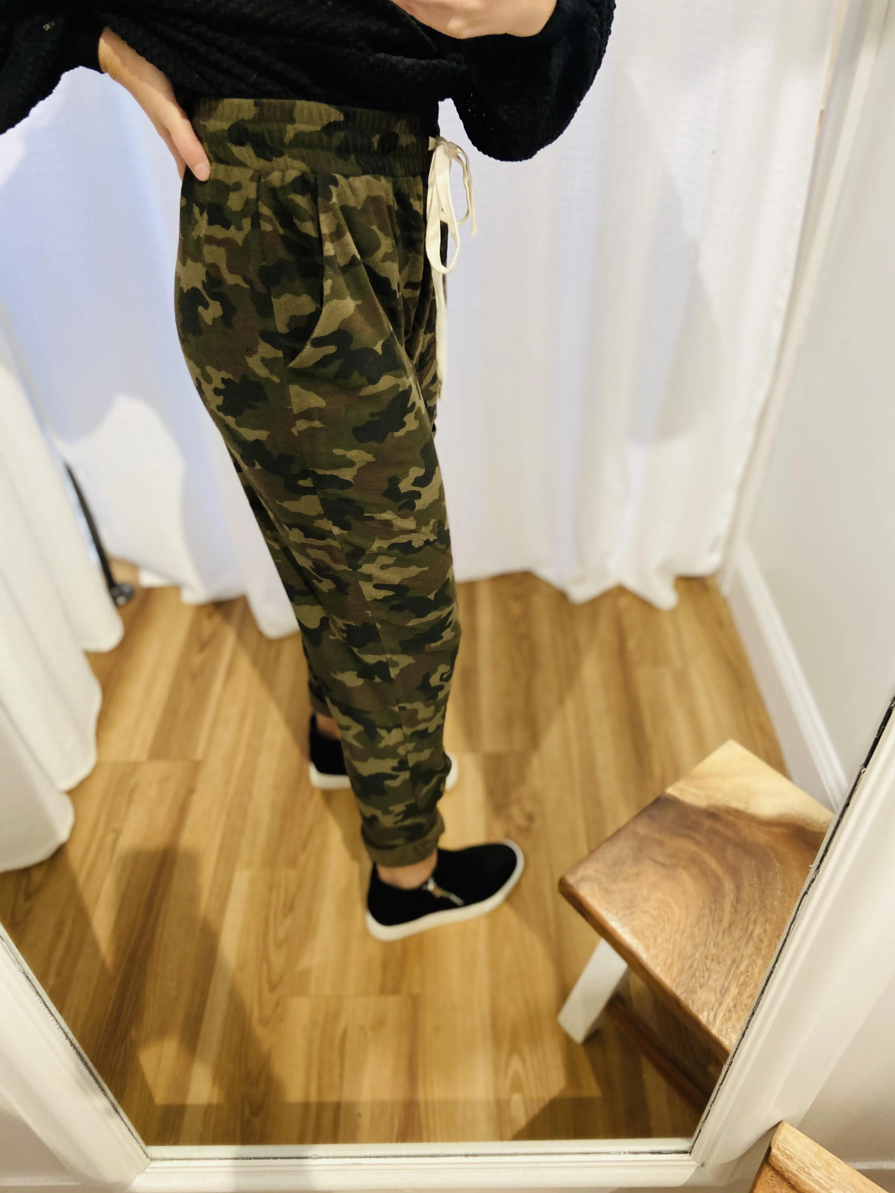 Comfy Camo Distressed Jogger