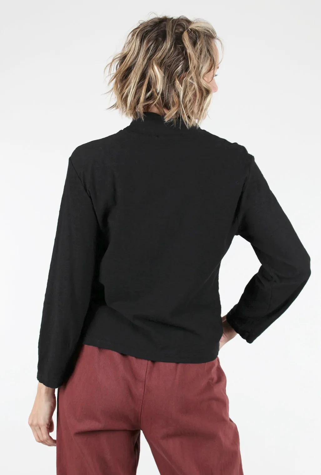 Comfy Mock-Neck Top, Black