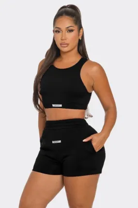 Coolin' Jogger Short Set - Crop Top & Shorts, Comfortable Fit, Versatile Style for Active Lifestyle