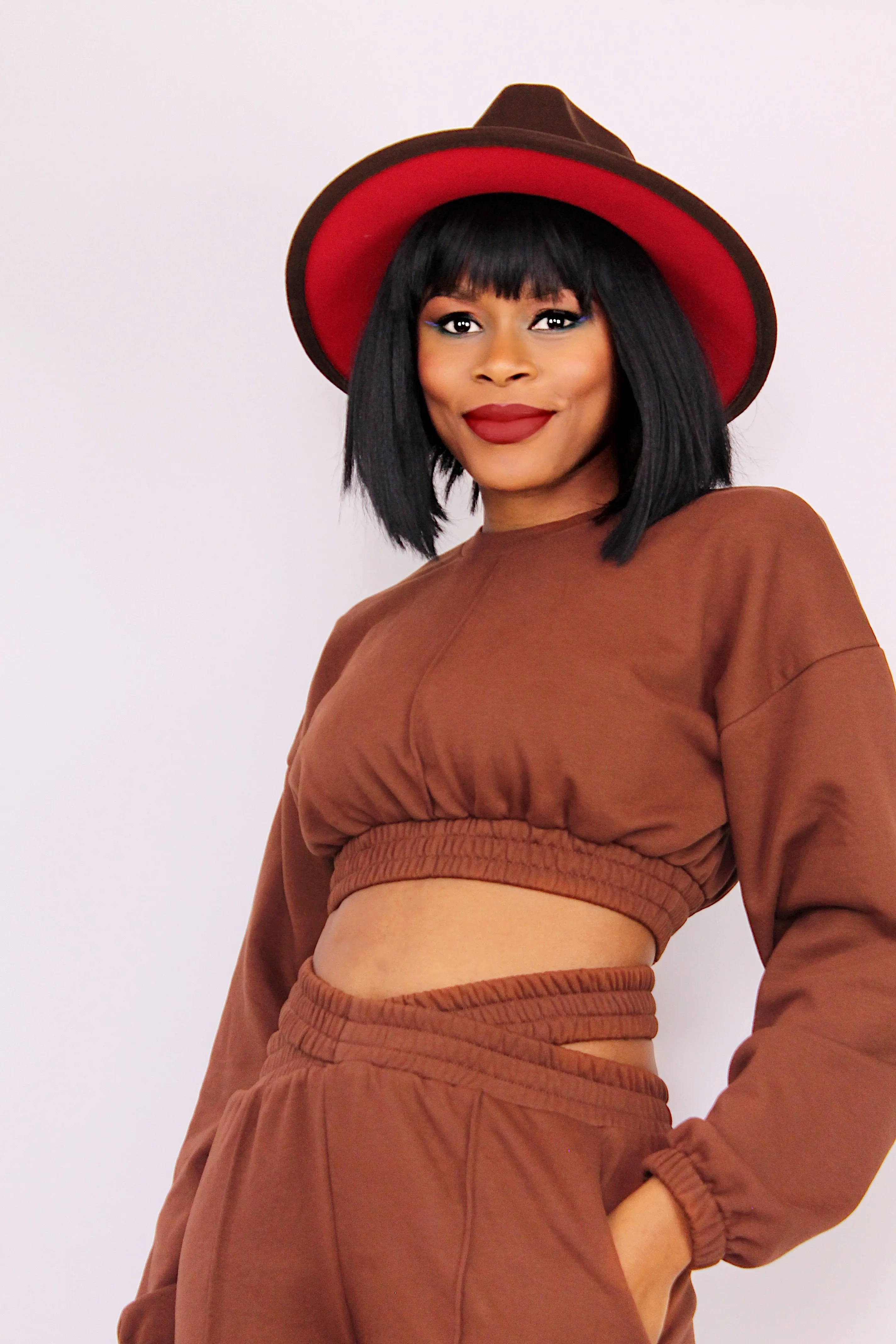Crop top Chocolate jogger set