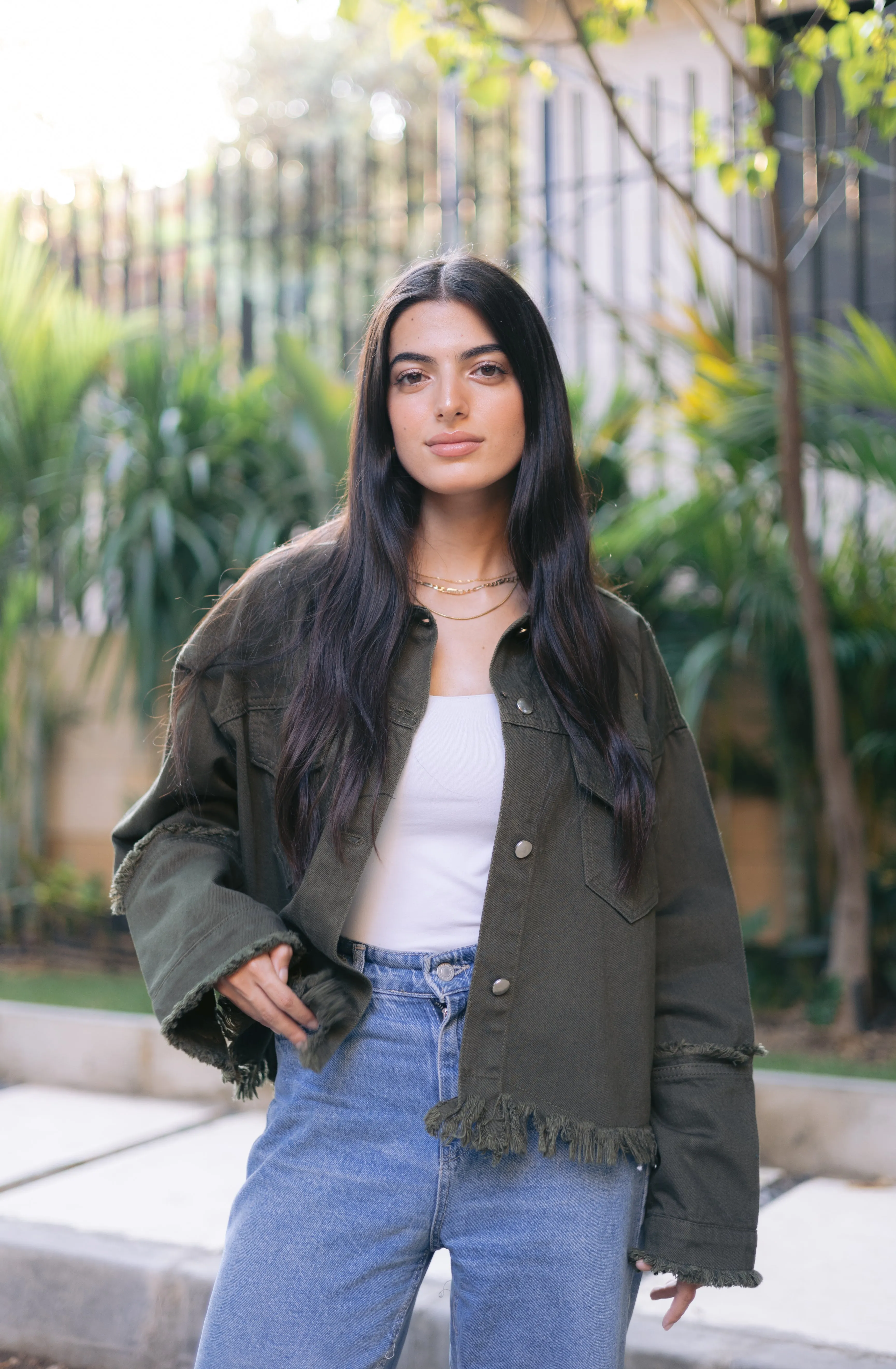 Cropped Fringy Denim