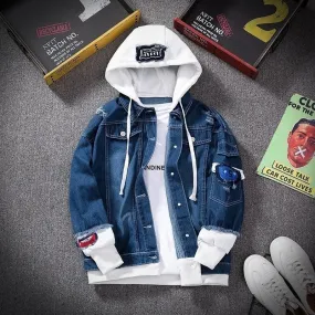 Denim Jacket Men's Street Casual Bomber Jacket Hoodies