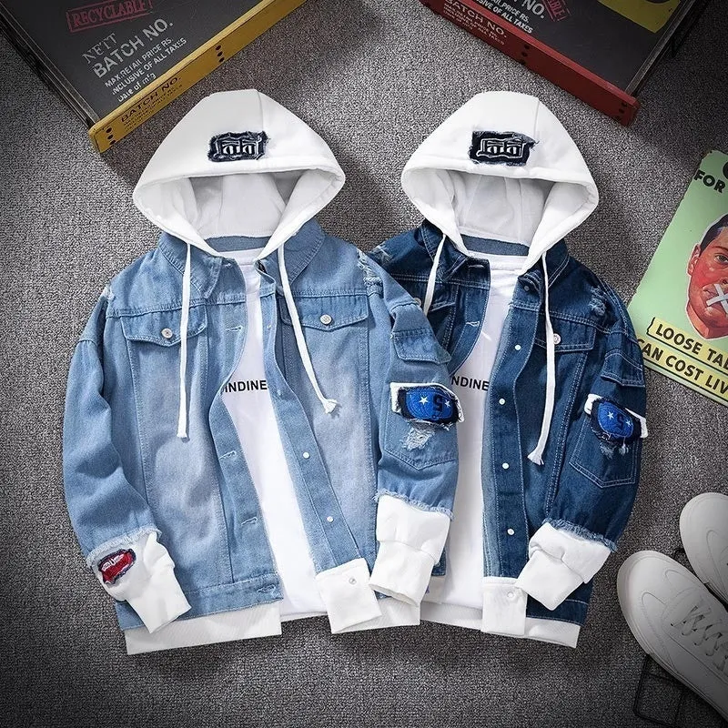 Denim Jacket Men's Street Casual Bomber Jacket Hoodies