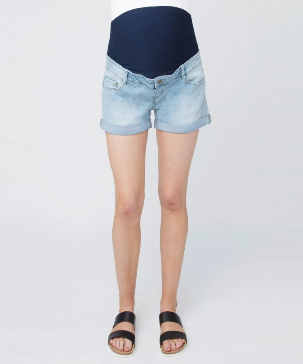Denim Shorty Shorts in Light Wash