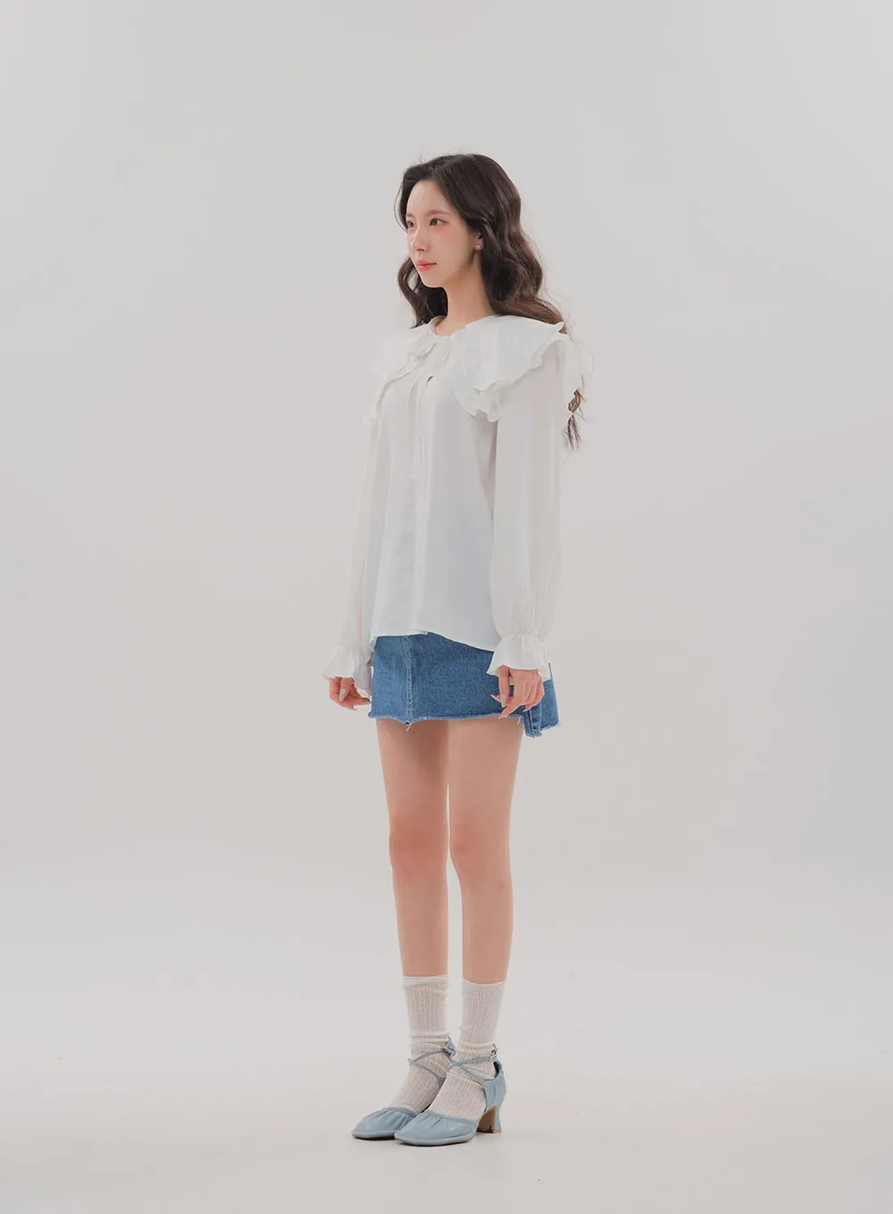 Double Frill Collar Blouse BM7