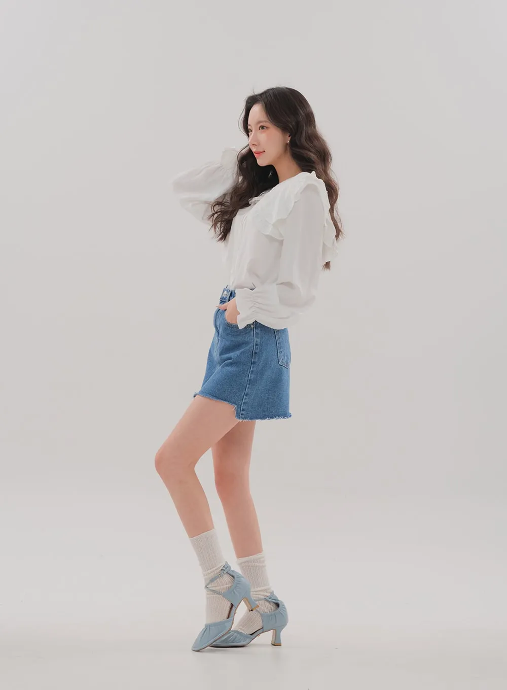 Double Frill Collar Blouse BM7