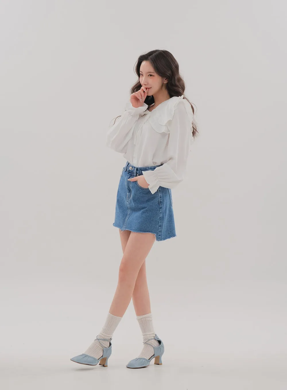 Double Frill Collar Blouse BM7