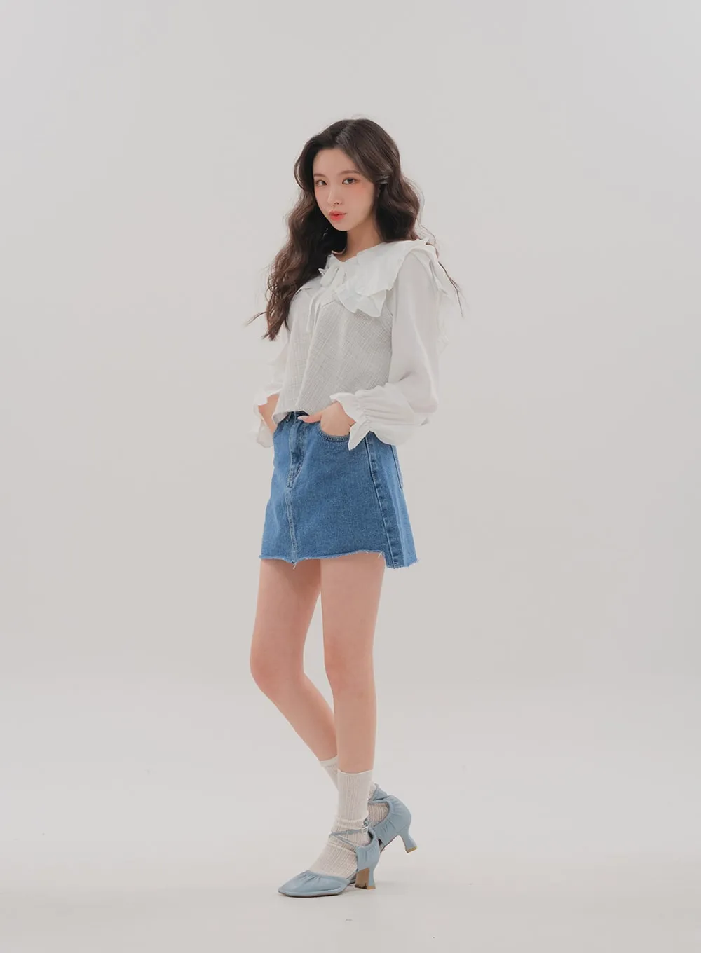Double Frill Collar Blouse BM7