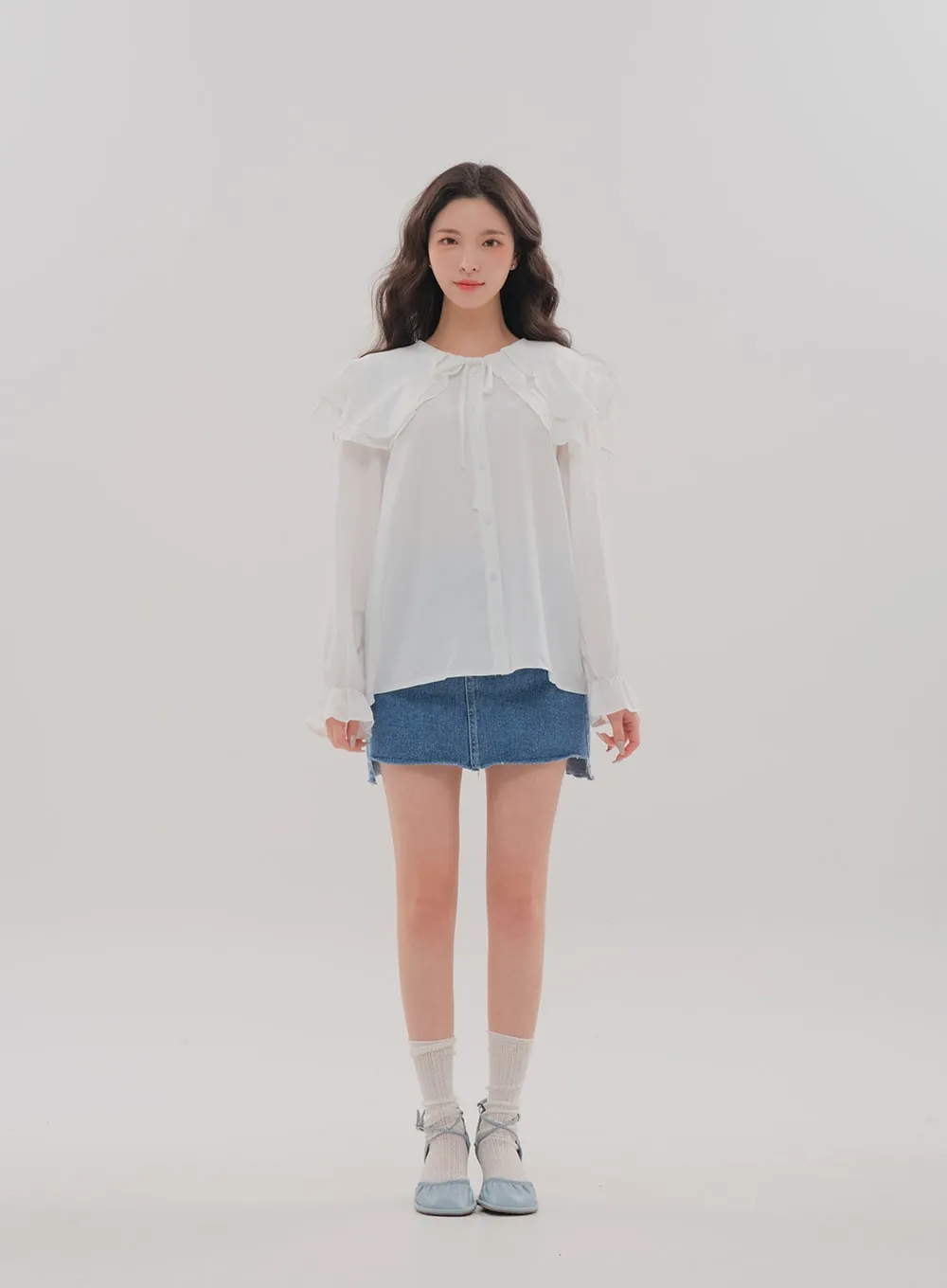 Double Frill Collar Blouse BM7