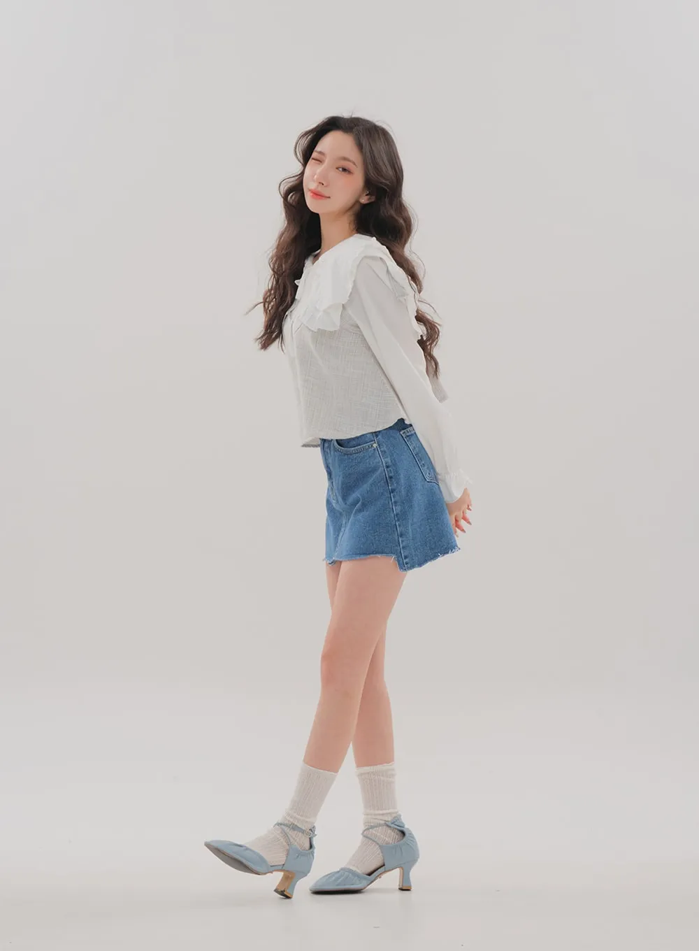 Double Frill Collar Blouse BM7