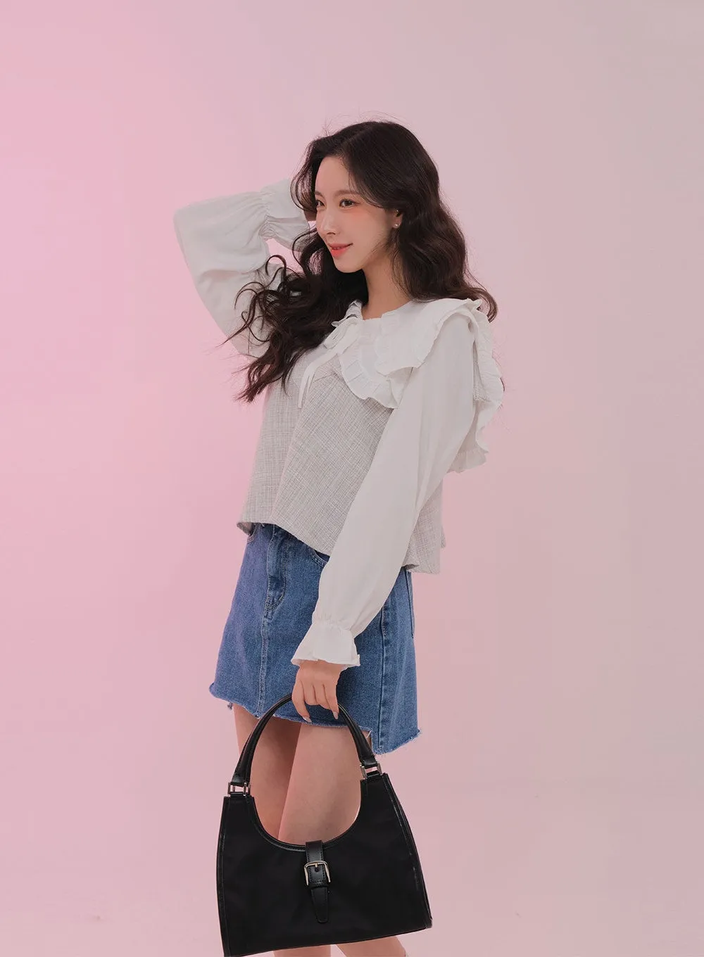 Double Frill Collar Blouse BM7