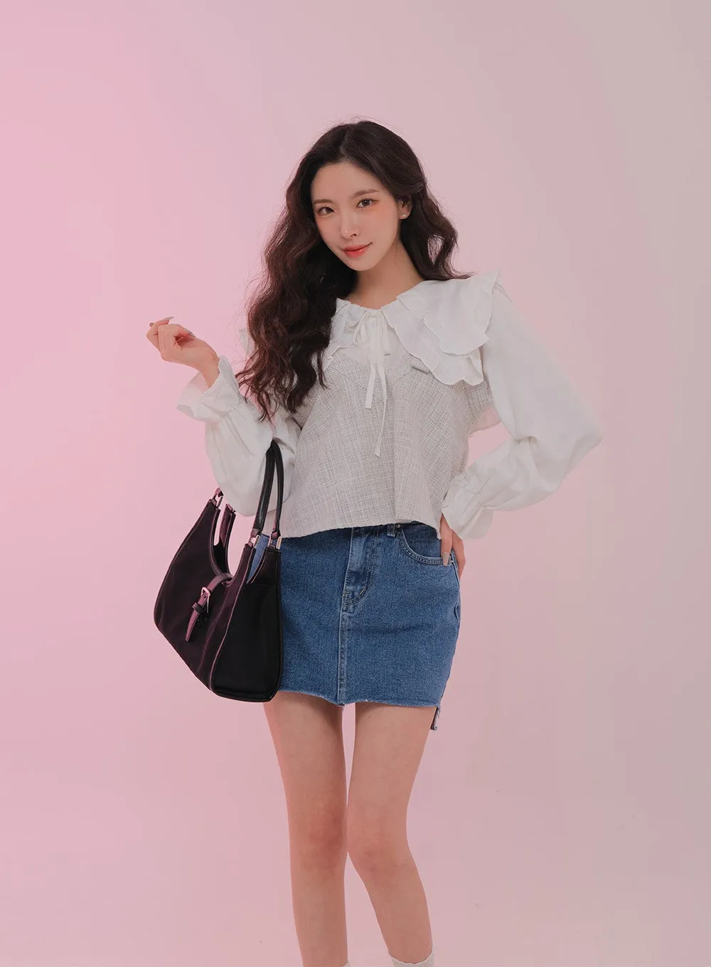Double Frill Collar Blouse BM7