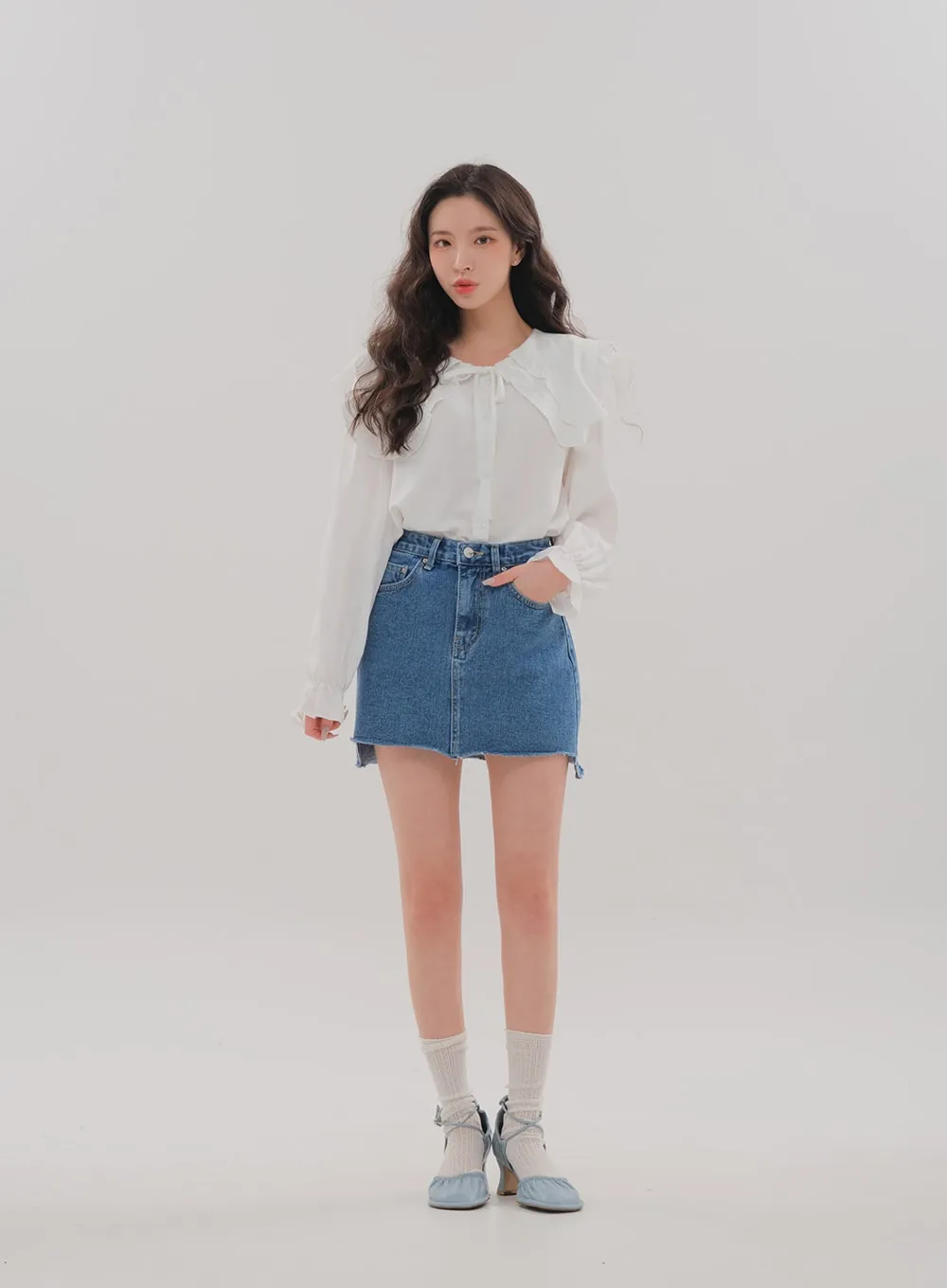 Double Frill Collar Blouse BM7