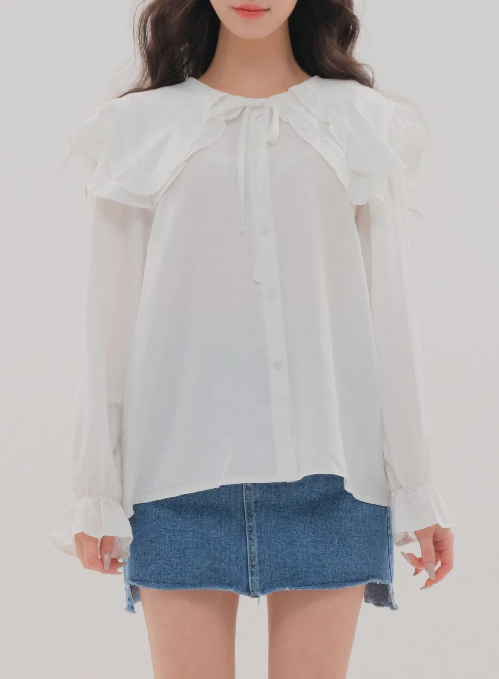 Double Frill Collar Blouse BM7