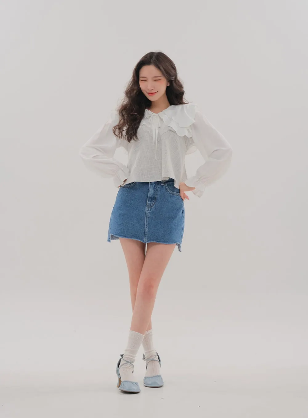 Double Frill Collar Blouse BM7