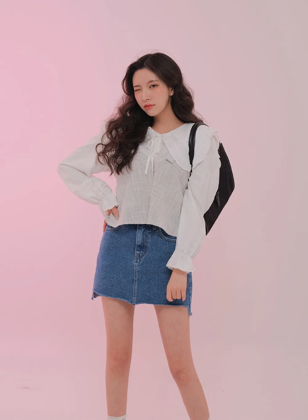 Double Frill Collar Blouse BM7