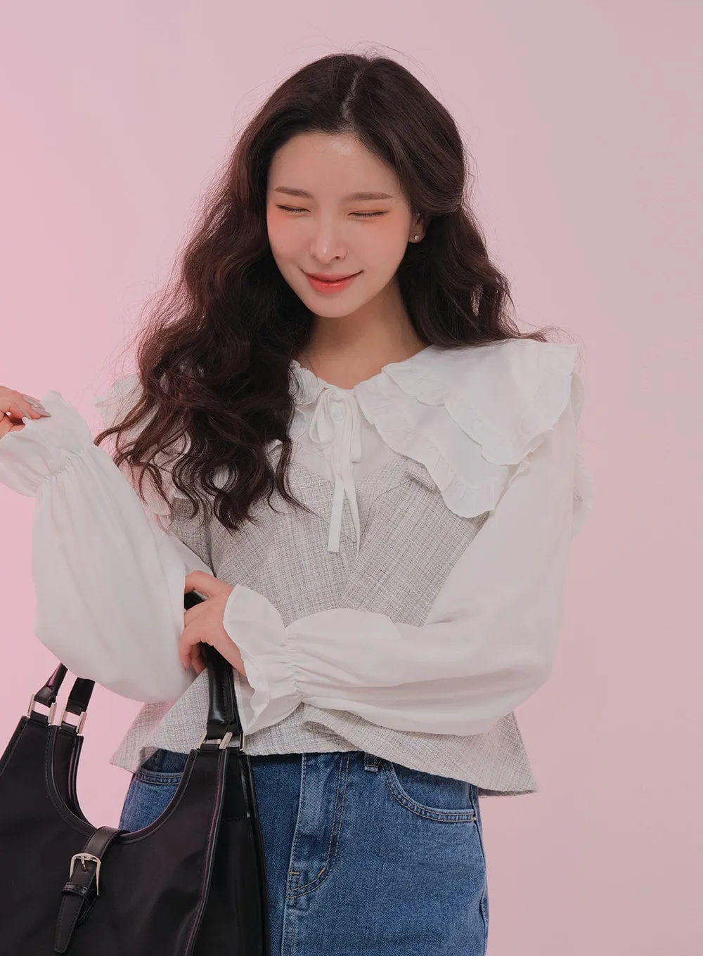 Double Frill Collar Blouse BM7