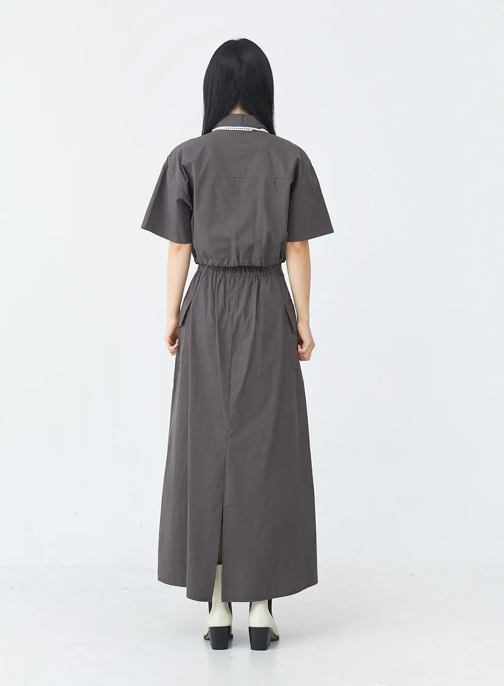 Drawstring Cropped Shirt UU1407