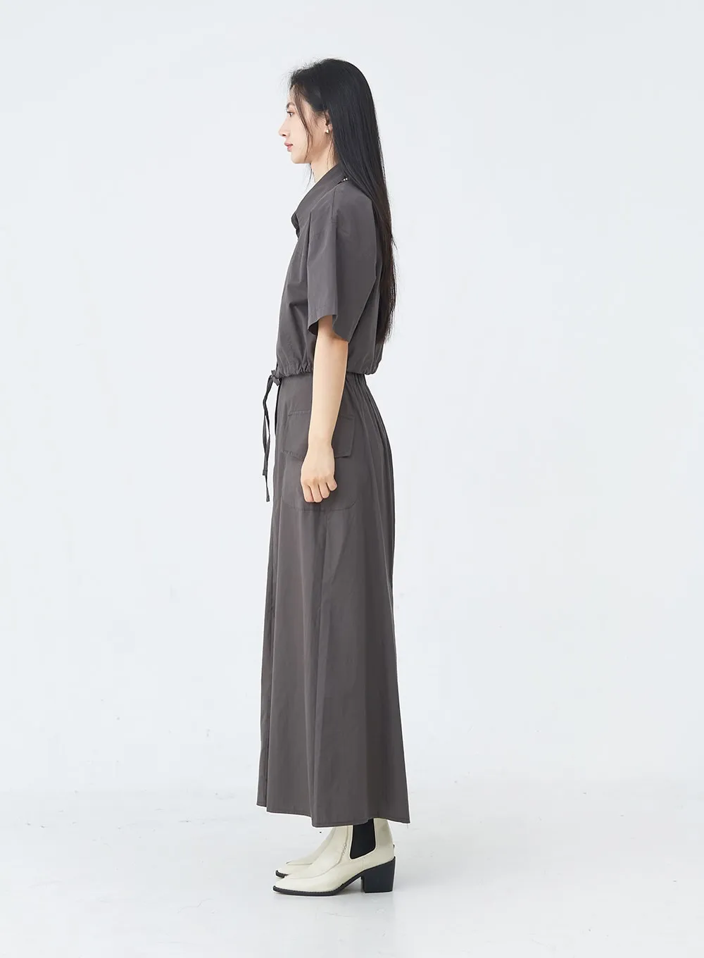 Drawstring Cropped Shirt UU1407