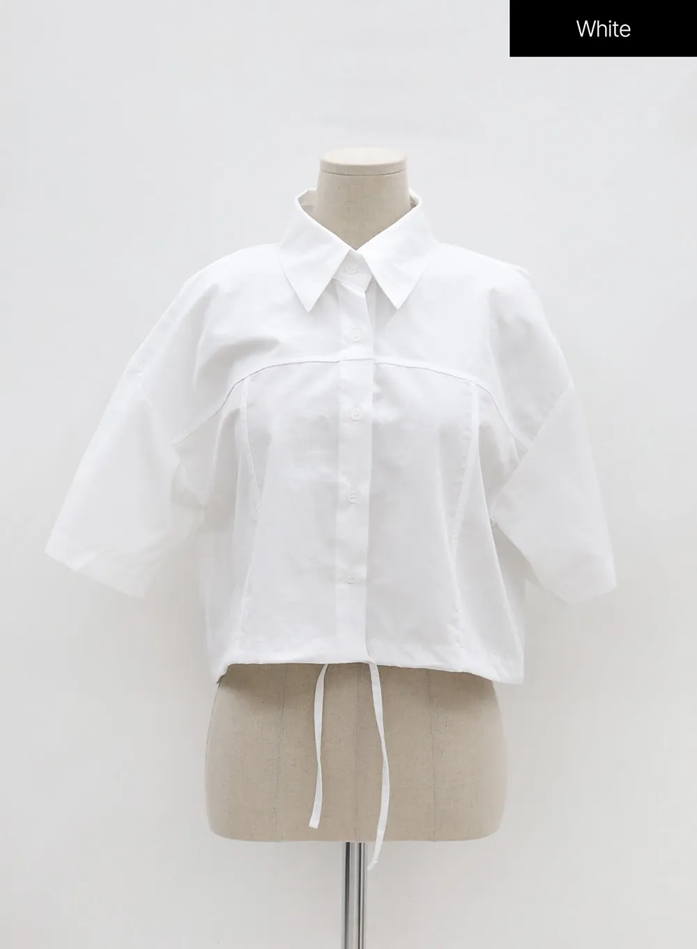 Drawstring Cropped Shirt UU1407