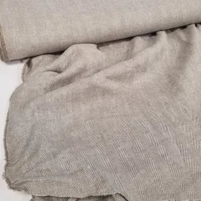 End of Bolt: 1-5/8th  yards of Irish Linen Khaki Taupe Herringbone Bottomweight Spence Bryson Woven 300 GSM- remnant