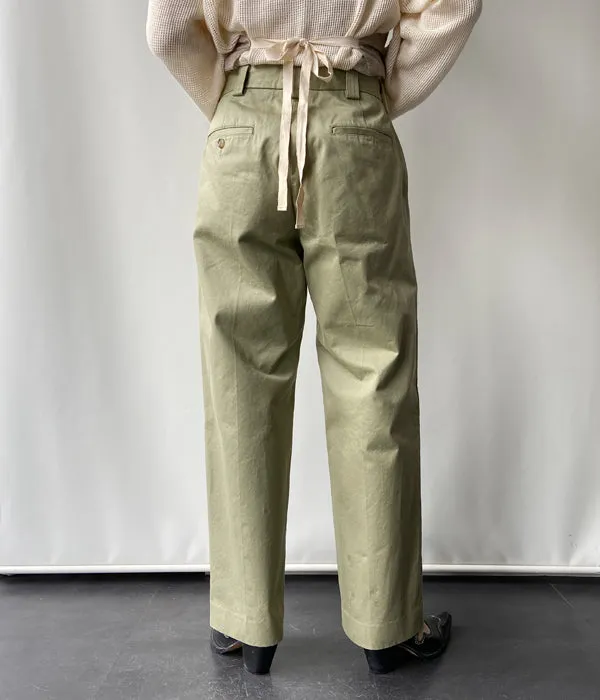 FUMIKA_UCHIDA/CHINO TAPERED SLACKS(KHAKIBEIGE_silver)