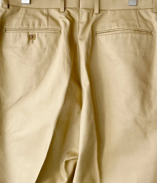 INTERIM/FRENCH ARMY CHINO 2-TUCK WIDE TAPERED SLACKS (BEIGE)