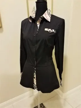 Ladies Long Sleeve Checkered Shirt
