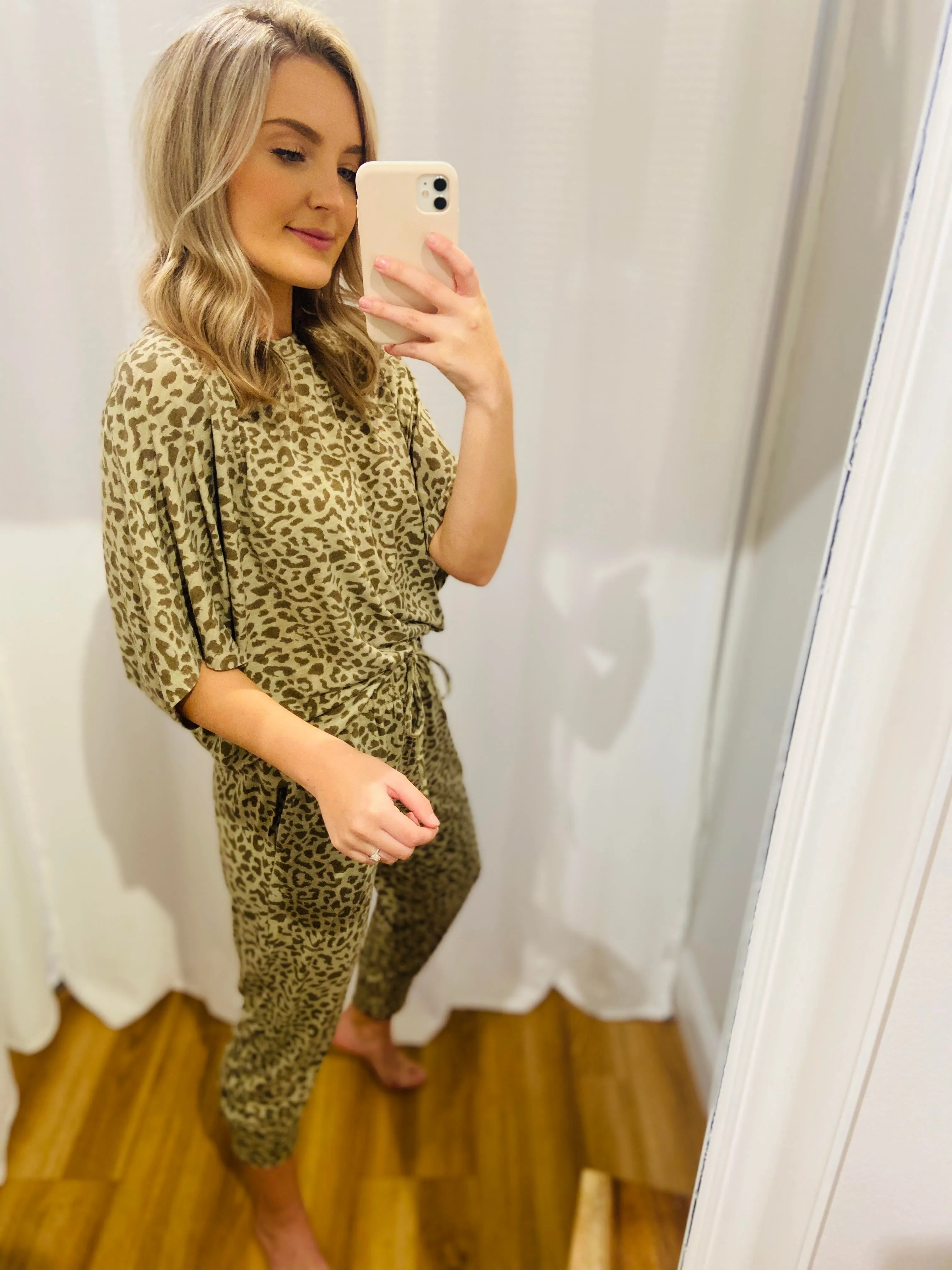 Leopard Olive Lounge Set