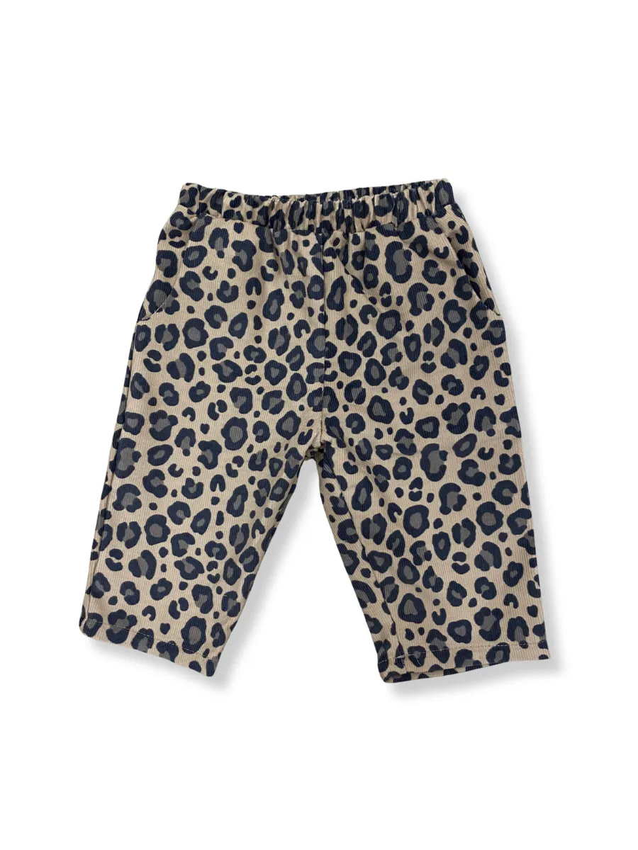 Leopard Print Corduroy Slacks