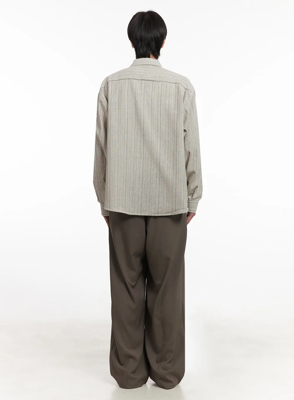 Men's Pintuck Wide-Leg Slacks IA510