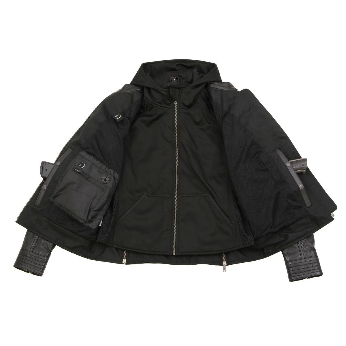 Milwaukee Leather MLL2501 Ladies Vented Racer Leather Jacket with Removable Hoodie Liner
