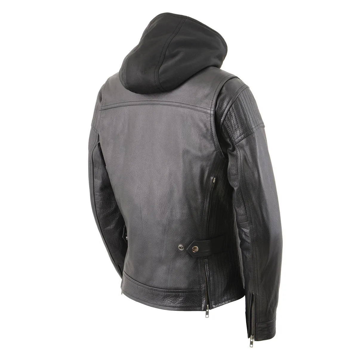 Milwaukee Leather MLL2501 Ladies Vented Racer Leather Jacket with Removable Hoodie Liner