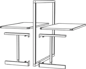 Production Basics 1551 C-Leg Series ESD-Safe Back-To-Back Add-On Station, 36"D x 72"W