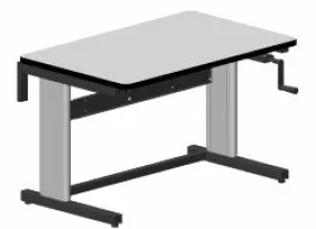 Production Basics 2105 Easy-Lift Series ESD-Safe Hand Crank Adjustable Workstation w/ Dual Legs, 30"D x 60"W
