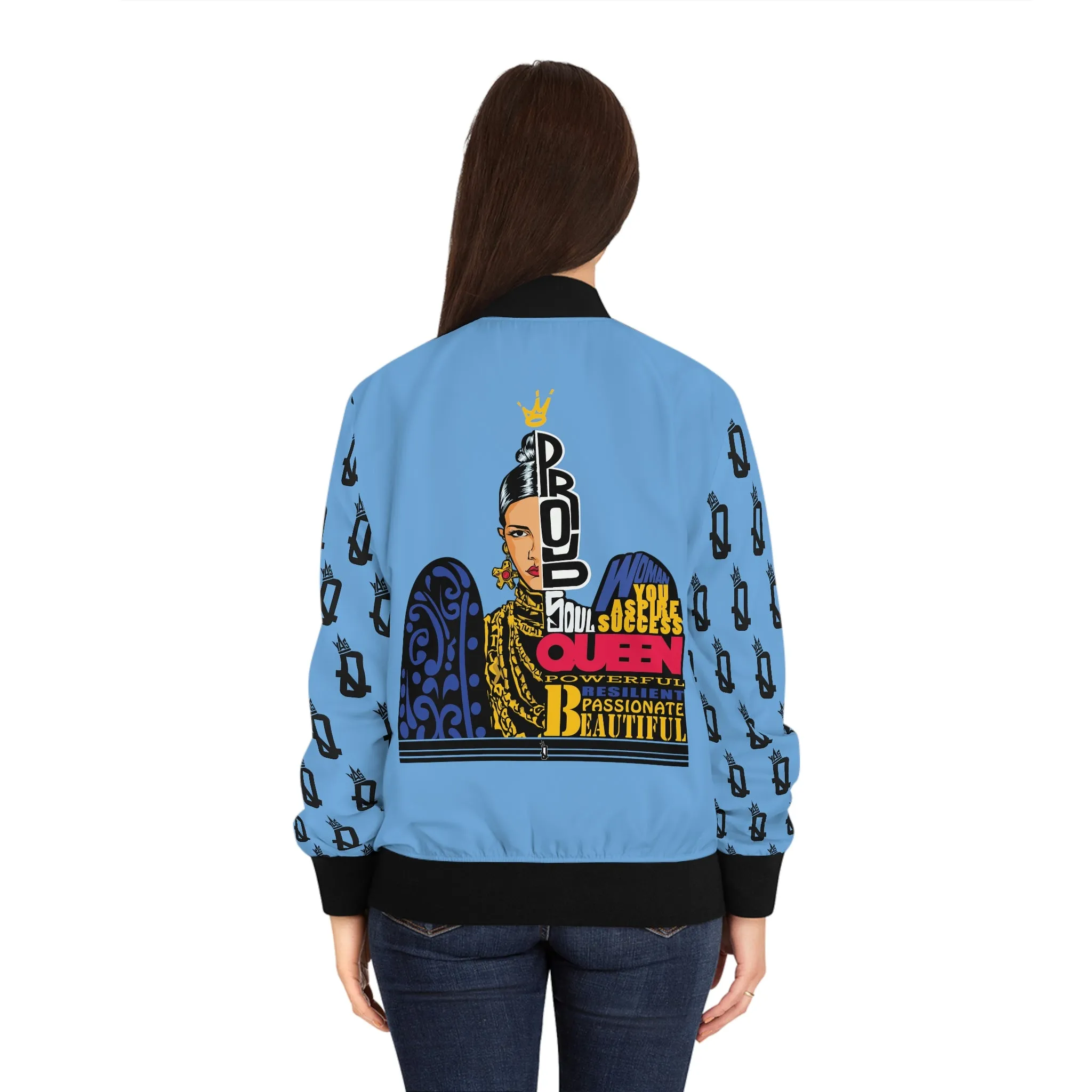 Proud Queen (Baby Blue) Bomber Jacket