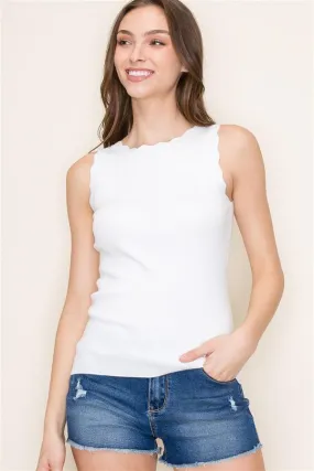 Scalloped Edge Sleeveless Tank FINAL SALE