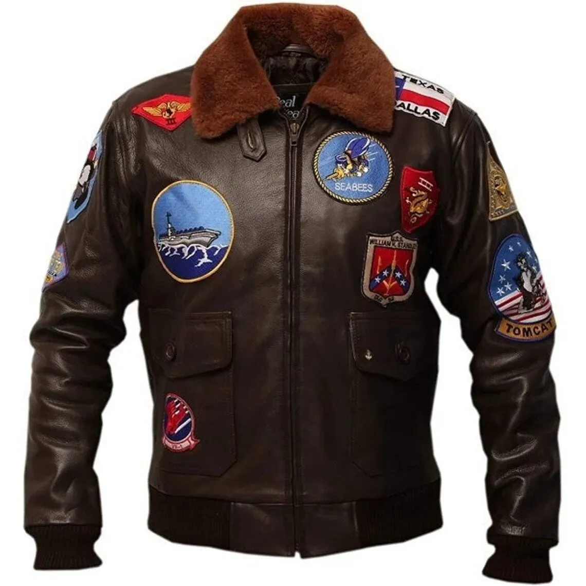 Top Gun Tom Cruise Pete Maverick Pilot Flight Bomber Leather Jacket | B3 Pilot WW2 Brown Aviator Biker Jacket