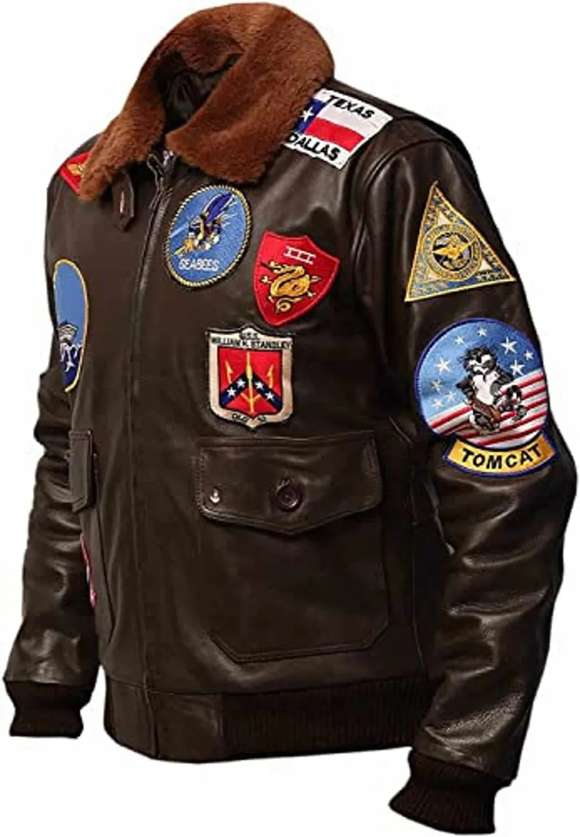 Top Gun Tom Cruise Pete Maverick Pilot Flight Bomber Leather Jacket | B3 Pilot WW2 Brown Aviator Biker Jacket