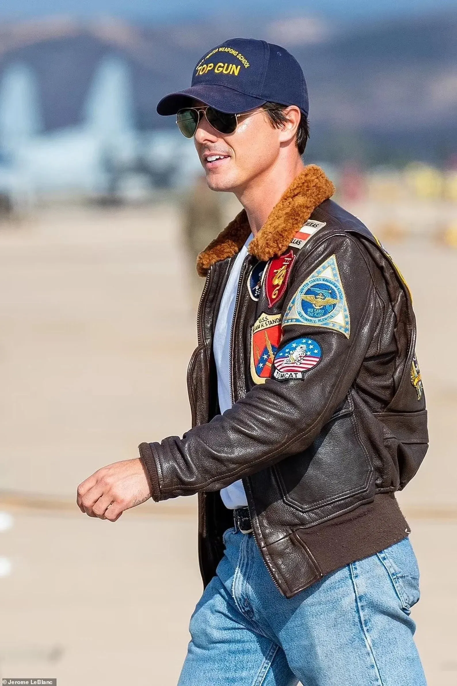 Top Gun Tom Cruise Pete Maverick Pilot Flight Bomber Leather Jacket | B3 Pilot WW2 Brown Aviator Biker Jacket